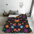 thumbnail image 5 of Zufioo Colorful Floral2 Fleece Blanket Queen Size,Plush Bed Blanket,Ultra Soft Throw Blanket,Plush Fuzzy Cozy Blanket Perfect for Bed,Couch-50"x40", 5 of 7