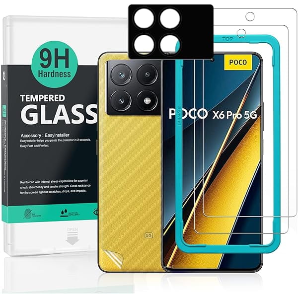 Chenchen 2 Pack Screen Protector For Xiaomi Poco X6 Pro 5G 6.67",9H Hardness Tempered Glass,With 1Pc Camera Lens Protector,Easy to Install