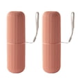 thumbnail image 1 of Shisuyan Étui Rectangulaire Rouge pour Brosse à Dents 2 Pcs 2.2*2.2*7.5 Po, 1 of 8