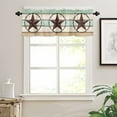 thumbnail image 2 of Beige Sage Green Texas Star Kitchen Valances for Windows 60x18 Inch Kitchen Curtains Valances Rod Pocket Vintage Stars Wooden Bathroom Window Valances for Window Treatment Decor, 2 of 6