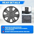 thumbnail image 3 of (4-Pack) Winjet 15 inch Universal Black Matte Wheel Covers Snap on Hub Caps Fit R15 Tire + Steel Rim, 3 of 11
