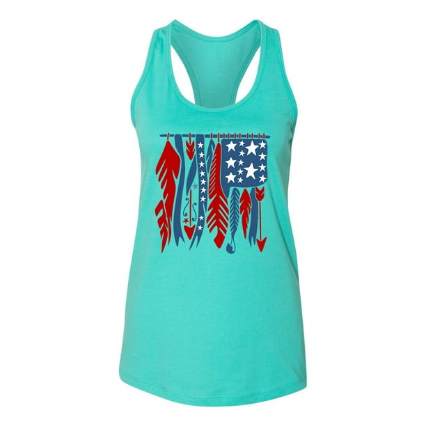 Custom Apparel R Us Patriotic American Flag Womens Racerback Tank