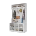thumbnail image 5 of KULAGAGA 3-in-1 Hall Tree Storage Bench and Coat Rack with 6 Storage Cube and 4 Steel Double Hooks White, 5 of 8