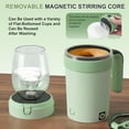 thumbnail image 3 of Self-Stirring Coffee Mug 12oz – Electric & Rechargeable with Magnetic Stirring, Temperature Display, Lid – BPA-Free, Auto Mixing for Hot/Cold Drinks (Green), 3 of 9