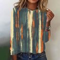thumbnail image 2 of Ruimatai Women's Printed 3/4 Sleeve T-Shirt Round Neck Loose Fit Casual Blouse Soft Comfortable Lightweight Fashion Top for Daily Wear, 2 of 4