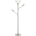 thumbnail image 6 of Possini Euro Design Alexei Modern Torchiere Floor Lamp with Side Lights 72" Tall Brushed Nickel White Crackle Glass for Living Room Reading Bedroom, 6 of 9