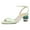 Pale Green, variant on FSJ Women Open Round Toe Patent Leather Sandals Strappy Ankle Strap Mid Crystal Heels Fashion Party Dressy Work Shoes Size 8 Red