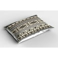 thumbnail image 2 of Ambesonne Ethnic Pillow Sham 2 Pack, Antique Leaves, 26"x20", Taupe Black Tan, 2 of 3
