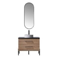 thumbnail image 2 of Trento 36" Single Concrete Sink Bath Vanity in North American Oak with Mirror, 2 of 12