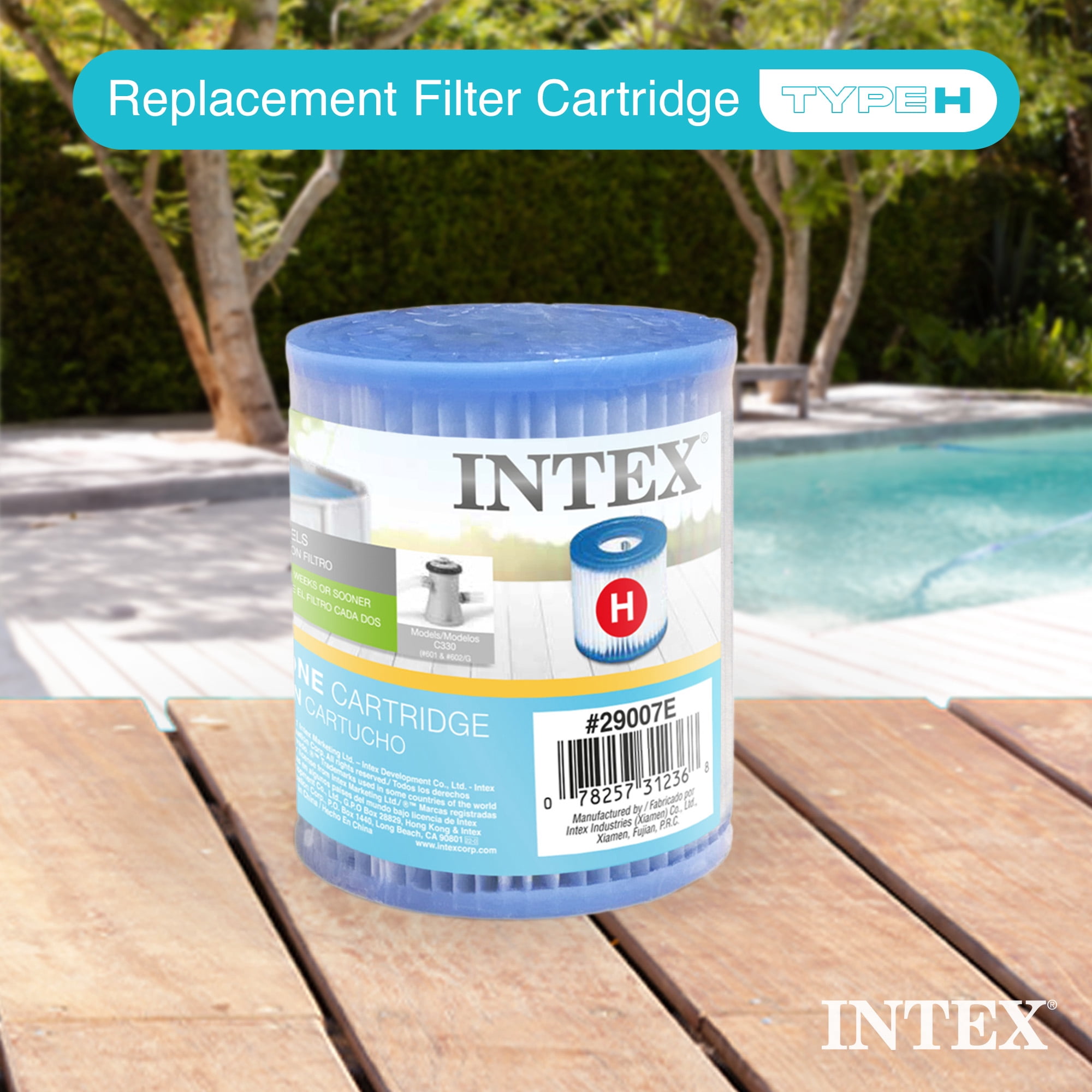 Intex 29007E Type H Easy Set Swimming Pool Filter Cartridge, 6 Pack