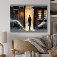 thumbnail image 2 of Designart Man Walking In Winter Scene Canvas Wall Art, 2 of 5