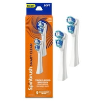 Spinbrush Smart Clean Replacement Heads, Battery Powered Electric Toothbrush Refills for Adults, Soft Bristles, 2 Count