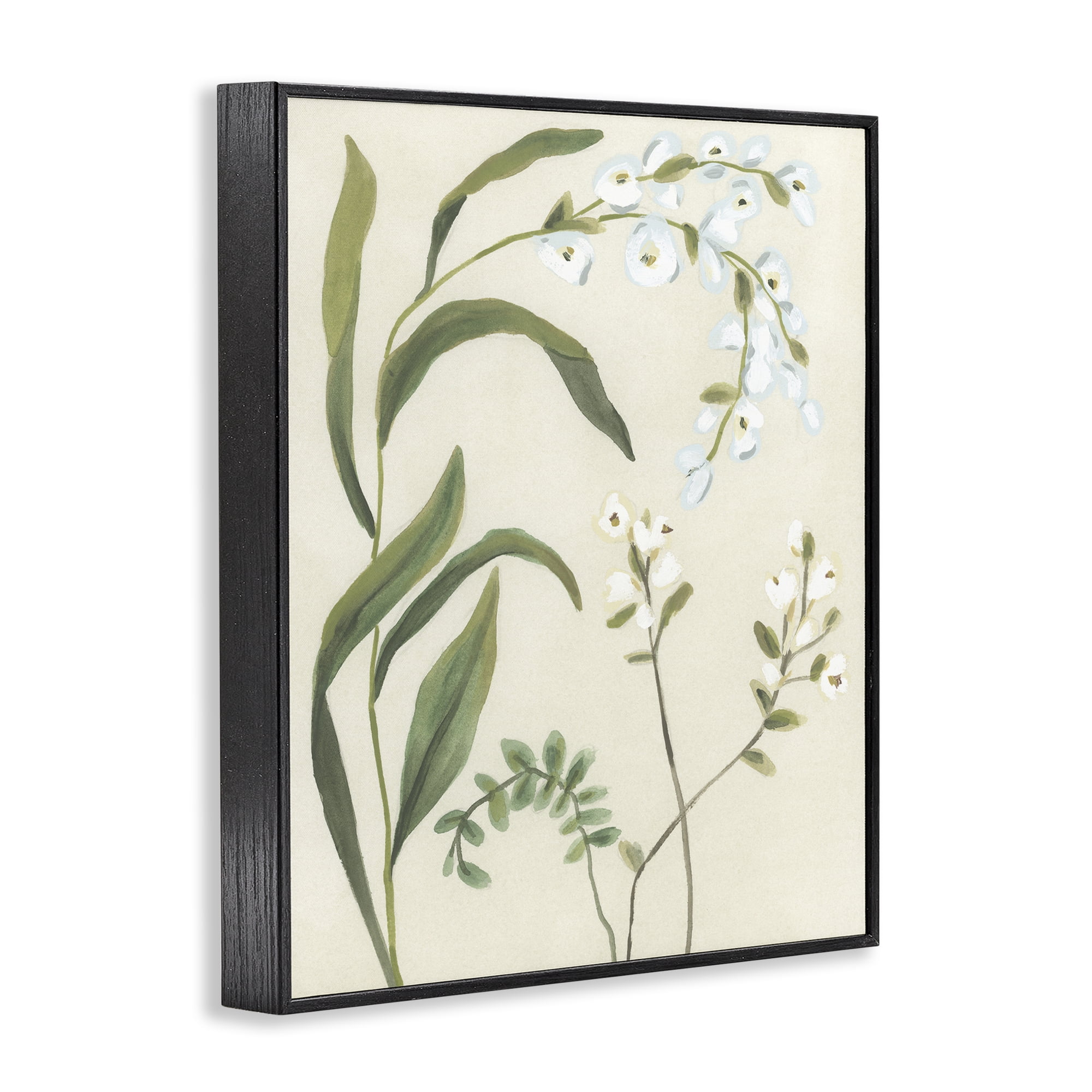 Stupell Industries Soft Snowdrop Stems Black Framed Giclee Art, design by June Erica Vess