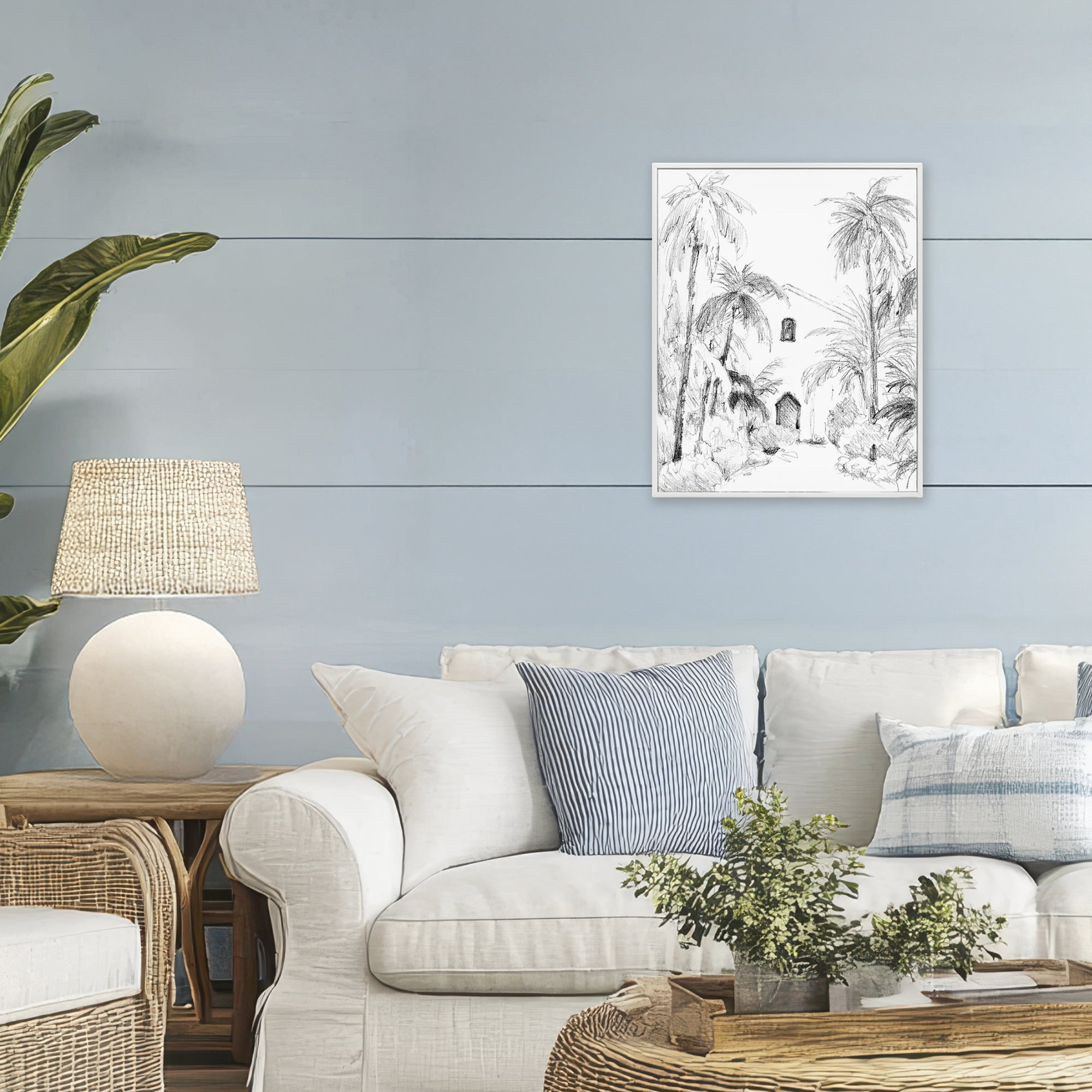 Stupell Industries Island Church Sketch White Framed Giclee Art, design by Lanie Loreth