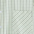 thumbnail image 5 of VSSSJ Mens Short Sleeve Button Down Plaid Shirt Summer Casual Regular Fit Collared Shirts Office Business Work Dress Shirt Tops Green XL, 5 of 6