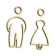 thumbnail image 2 of kowaku 3D Toilet Door Sign Bathroom Door Signs Plaques Man and Women Restroom Sign for Parking Lots Bathing Establishments Cafe Hotel Golden, 2 of 9