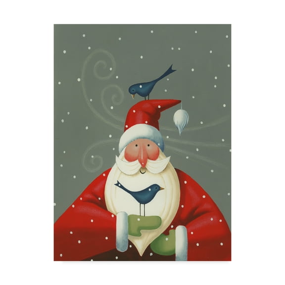Trademark Fine Art 'Santa With Bluebirds' Canvas Art by Margaret Wilson