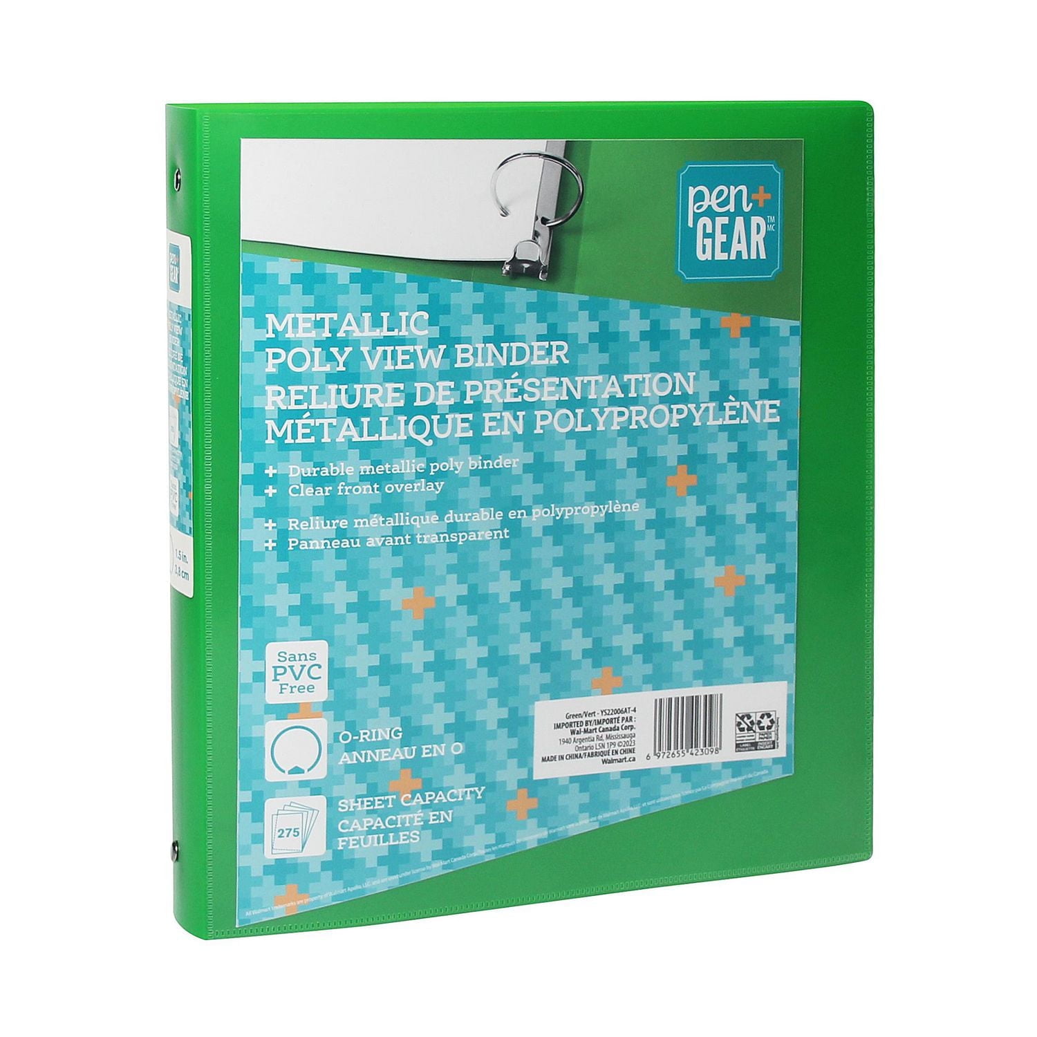 Pen+Gear Classeur Poly View métallisé