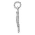 thumbnail image 2 of 14k White Gold Satin Diamond-cut Comb and Scissors Charm Pendant, 2 of 3