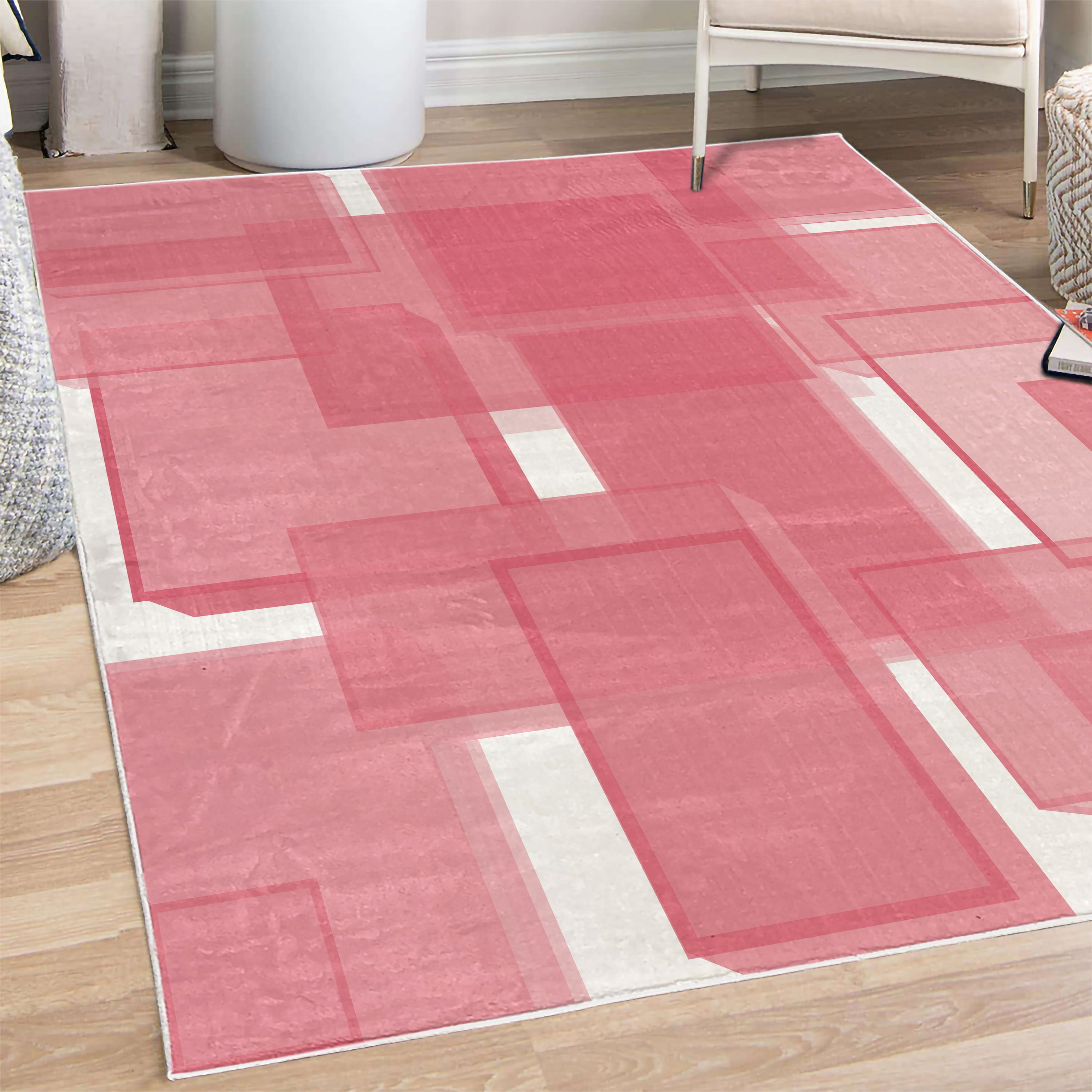 Contemporary Decorative Rug, 3 Dimensional Cubes Geometric Modern ...