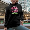 thumbnail image 2 of Just a Girl Who Loves Anime and Video Games - Gamer or Game Streamer Quote, Black Hooded Sweatshirt or Hoodie, Small, 2 of 5