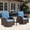Blue-2, variant on MELLCOM Patio Furniture Set of 3, Wicker Swivel Glider Chairs with Side Table and Thick Cushions, All Weather Rattan Bistro Set for for Porch, Garden, Backyard and Patio