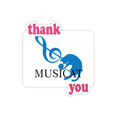 thumbnail image 1 of Music Cat Combines Fun Art Deco Fashion Thank You Stickers Quote Grateful, 1 of 3