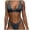 Dark Gray, variant on Women String Bikini Halter Side Tie Two Piece Swimsuit Color Block Triangle Bathing Suits