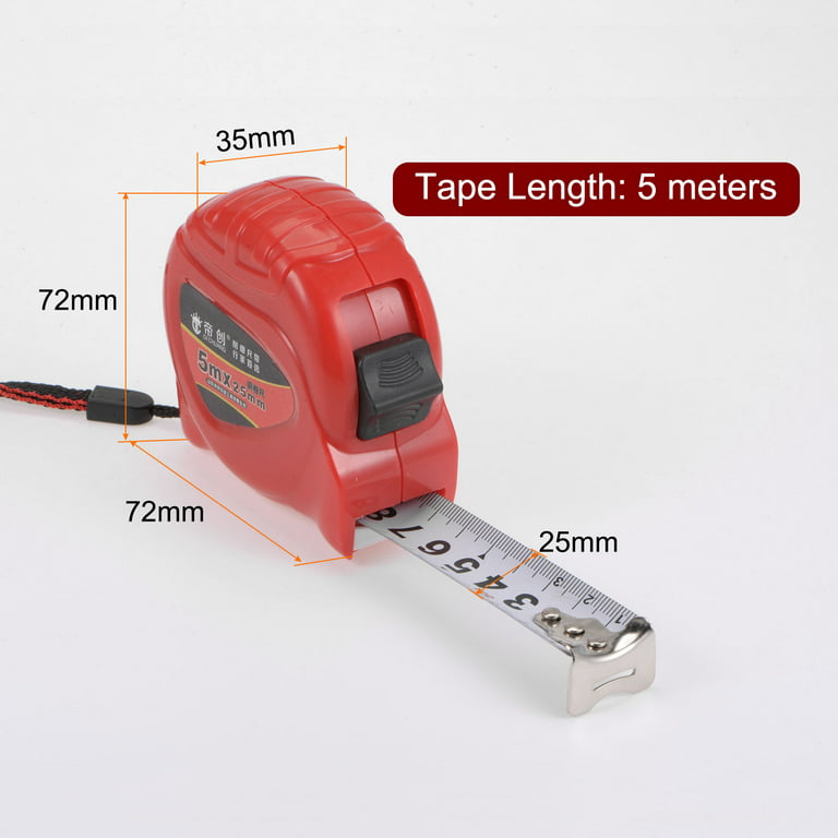 5 Meter Metric Tape Measure (Red), TPMBM5