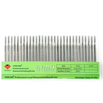 JINGLING 2mm Diamond Drill Bits for Stone Ceramic Glass 1/8" Shank Lapidary Supplies Kit Jewelry Making Tool for Dremel Pack of 30Pcs