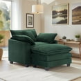 thumbnail image 2 of Gexpusm Modern Comfy Living Room Sofa Chair, Corduroy Upholstered Armchair, Compact Reading Chair with Footrest for Living Room, Bedroom and Office,Green, 2 of 5