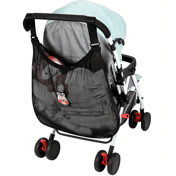 GASTROPOD Universal Stroller Organizer, Large Storage Stroller Bag Fits for Uppababy, Nuna, Britax, Doona Strollers, Non-Slip Adjustable Storage Mesh Caddy Accessories for Stroller Crib