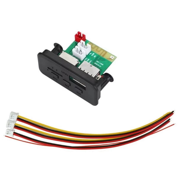 Actualización de Bluetooth 5.0 Radio de Coche Reproductor de MP3 5V 12V WMA Placa Decodificadora Módulo de Audio FM TF USB 3.5 mm AUX para Automóviles Negro
