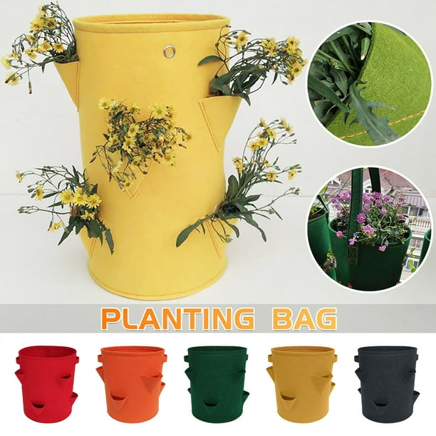 Bolsa para Plantar Fresas onlyliua Colgante Ocho Agujeros Verde
