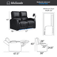thumbnail image 2 of Weilianda Astronauts Reclining Sofa Electricity Recliner Zero Gravity Chair Top Grain Leather Movie Chair Gaming Sofa with Tray Table USB Charging Cup Holders,Row of 2 Loveseat Black, 2 of 5