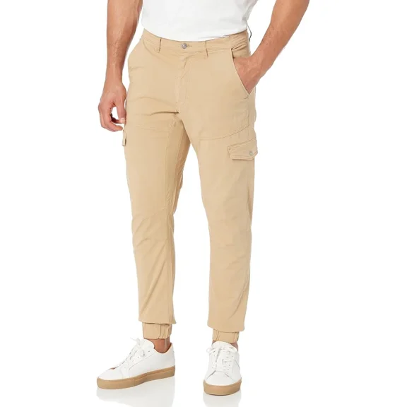 $98.00 Guess Mens Mid Rise Cargo Slim Pants, Travertine Sand, Size 38x31
