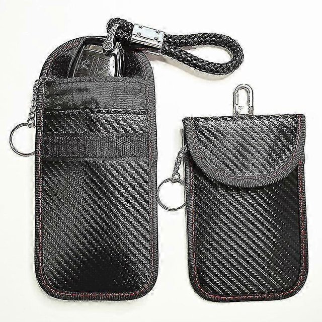Protection Car Key, 2 Pieces Mini Car Key Protection Keyless Go Protective Cover Radio Key Shielding Key Case Leather Key Case Key Bag Radiation Prote