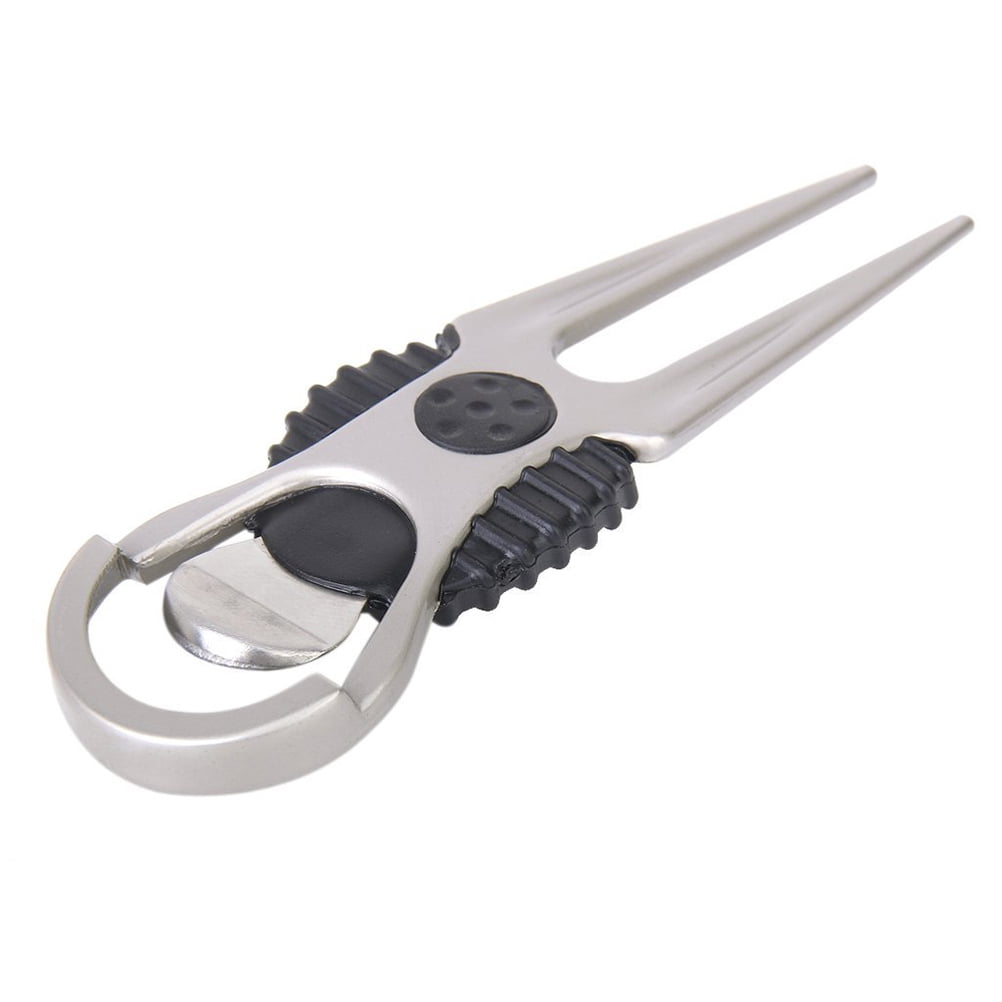 Callaway 4-in-1 Golf-Pitchgabel – Reparaturwerkzeug Mit Ballmarker & Club-Reiniger, Schwarz/gelb (robuste Zinklegierung)