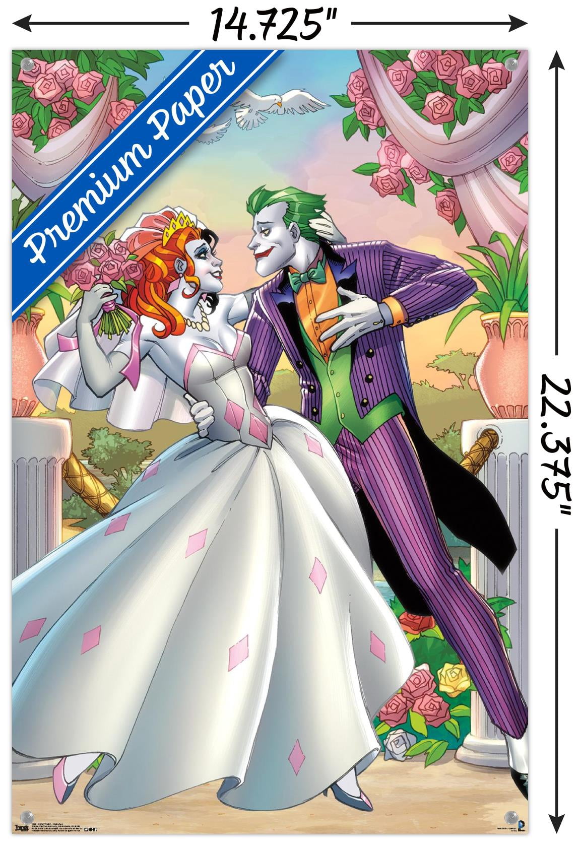 DC Comics - Harley Quinn - Romance Wall Poster with Push Pins, 14.725" x 22.375"