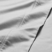 Superior Cotton Blend 600 Thread Count Embroidered Sheet Set, Queen, Light Grey