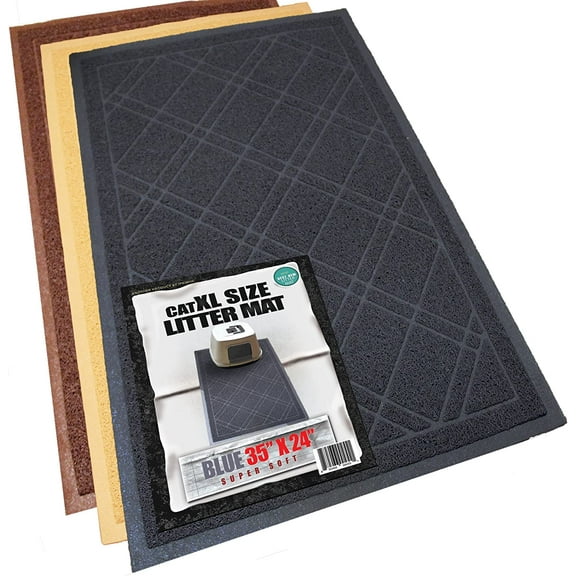 iPrimio Cat Litter Mat - Traps Litter from Paws and Box - Extra Soft Mesh – Phthalate & BPA Free - Suitable for Giant, Jumbo, Small Cats and Kittens - Extra Large (35” x 23.5”) - Black