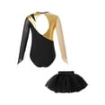 thumbnail image 4 of inlzdz Girls Sparkle Tutu Ballet Leotards for Gymnastics Dance Performance Costume Gold&Black 14, 4 of 7