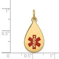 thumbnail image 2 of Real 14kt Yellow Gold Red Enamel Medical Jewelry Pendant; for Adults and Teens; for Women and Men, 2 of 2
