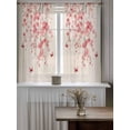 thumbnail image 4 of Pink Floral Blossom Curtains 54 Inch Length, Sheer Curtains for Bedroom Living Room Window Spring Pastoral Botanical Vintage Rod Pocket Drapes Kitchen Curtains Small Half Window 42"x54" 2 Panels, 4 of 6