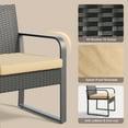 thumbnail image 5 of Patio Furniture Set for 3, Lofka All-Weather Outdoor Rattan Conversation Set with Glass Table for Lawn, Poolside, Porch,Beige, 5 of 9