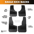thumbnail image 2 of Eagle Manufacturing 13″ Kick Back Mud Flaps All Black (4PC), 2 of 3