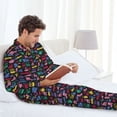 thumbnail image 6 of Balery Colorful Excavator Pattern Pajama Sets for Men Long Sleeve 2 Piece Sleepwear Loungewear Sets Soft PJ's with Pockets Long Sleeve Comfy Pj Sets-X-Large, 6 of 7