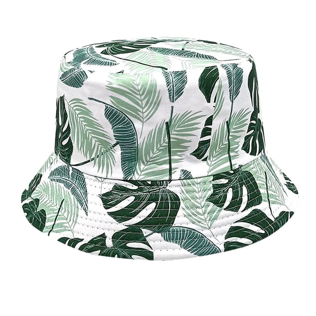 PMVFHDE Women Bucket Hat Spring Pattern Fisherman Flat Versatile Pot Hat Print Summer Sunscreen Cap