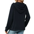 thumbnail image 6 of Lovskoo Women's Zipper Sweatshirt Hoodie with Pocket Long Sleeve Loose Jacket Outerwear Coat Navy, 6 of 7