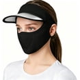 thumbnail image 2 of Women's UPF 50+ Ice Silk Face Mask with Visor Brim, Breathable Mesh Sun Shield for Outdoor Hiking Running Cycling, Lightweight UV Protection Half Face Cover for Sports Black, 2 of 4